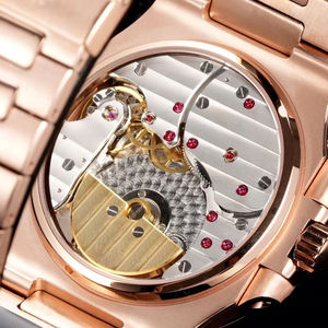 Montre de luxe pour homme en or rose, cadran à phases lunaires et date, polyvalente, décontractée et formelle, haut de gamme, montre-bracelet de collection pour gentleman - Product Image 5