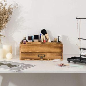 Durable Wooden Cosmetic Organizer For Makeup Display Cabinet Box Office Supplies Desktop Vanity Drawers