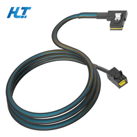 Câble de données interne pour serveur 90 degrés SFF-8087 SFF-8643 Mini SAS HD avec gaine en nylon et blindage, SAS3.0 12 Gbit/s pour contrôleur RAID