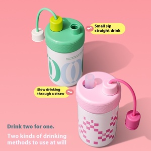 Tazza isolata Dual-Drink con manico portatile <span class=keywords><strong>Design</strong></span> creativo Logo colorato bottiglia d'<span class=keywords><strong>acqua</strong></span> per la scuola per viaggi e <span class=keywords><strong>acqua</strong></span> bollente - Product Image 4