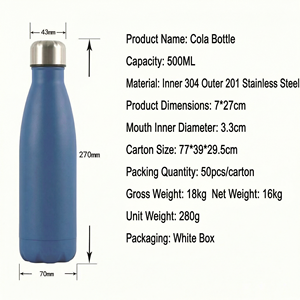 Crestline 500ml Vacuum Insulated Stainless Steel Water Bottle Custom Logo Double Wall <b>for</b> Cola Bottle BPA Free Gift Box - Product Image 2