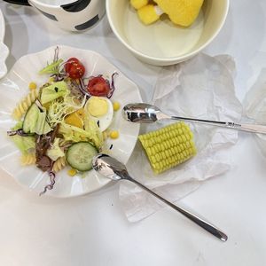 Stainless Steel Long Handle Dessert Spoon Coffee Stirring Spoon Milk Tea Spoon Ice Spoon Condiment Spoon Household Commercial - Product Image 2