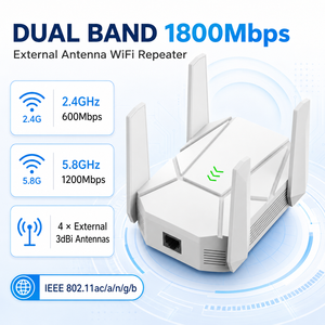 Extensor de Rango Inalámbrico de 1800 Mbps, <span class=keywords><strong>Repetidor</strong></span> <span class=keywords><strong>WiFi</strong></span> de Doble Banda <span class=keywords><strong>con</strong></span> 4 Antenas Externas y Puerto Gigabit <span class=keywords><strong>Ethernet</strong></span> - Product Image 4