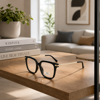 Montura de Gafas Ópticas Cuadradas con Aro Completo TR90 para Hombre, Ligeras, para Uso Diario y Profesional