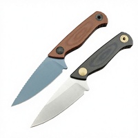 Nouveau couteau à lame fixe de survie en plein air à bord droit, petit format, avec manche en acier D2, de ZA DAMASCUS MAKERS, modèle OEM de qualité DIY 203 PK