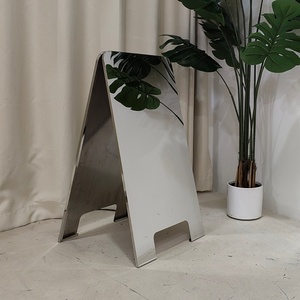 Stainless Steel a Frame Sign Custom <b>Mirrored</b> Brushed <b>Foldable</b> Floor Standing Sidewalk Sign for Shop Store Front - Product Image 3