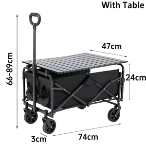 Chariot de camping réglable avec ouverture arrière, fonctionnalité push-pull, cadre métallique pliable, mobilier d'extérieur pour enfants - Product Image 3