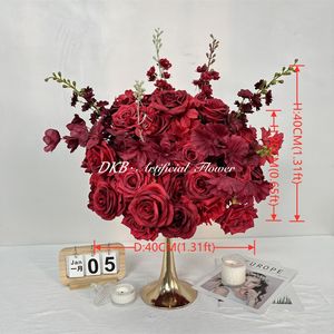 Rosas Rojas Artificiales Románticas, Bola de Flores de Color Personalizado, Ramo de Boda, Bola de Flores, Decoración de Mesa - Product Image 6