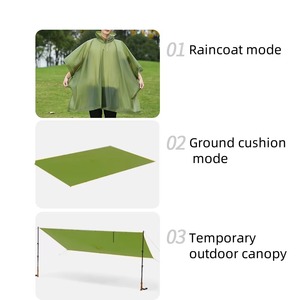 Poncho Impermeable Azul Unisex de PE para Lluvia, para Senderismo, Viajes, Uso Casual, para Adultos, Individual, para Pesca y Camping - Product Image 3