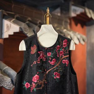 Nouveau modèle de gilet pour femme en soie satinée Xiangyun, avec broderie lourde motif fleur de <span class=keywords><strong>pie</strong></span>, référence 5837 - Product Image 4