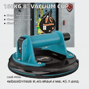 Ventosa de vacío Manual Industrial de 8 pulgadas, vidrio resistente con manómetro, ventosa Manual de 8 pulgadas - Product Image 2