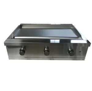 Wholesales Stainless Steel Countertop Smokeless Grill Commercial Gas Flat Top Griddle Stove Gas Grill For Outdoor Kitchen