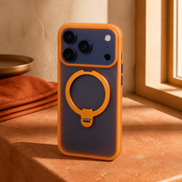 Étui de luxe pour iPhone 17 Pro avec support de bague rotatif à 360° et béquille antichoc, compatible iPhone 18 et 17