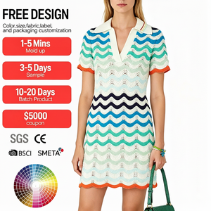 Robe courte à manches courtes tendance, style sexy, tendance, à effet <span class=keywords><strong>dégradé</strong></span>, ajustée, relevée aux hanches, ODM, mini robe en crochet pour femmes - Product Image 1