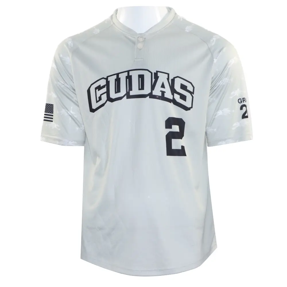 Custom Baseball Team Uniforms Sublimation Printing 2 Buttons Baseball Jersey