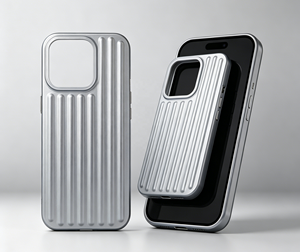 Étui de téléphone de luxe en argent, design valise, antichoc, protection intégrale de l'objectif, prise en main fine pour <span class=keywords><strong>iPhone</strong></span> - Product Image 1