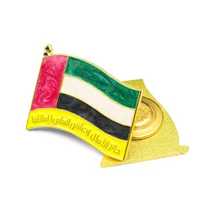 Épinglette d'emblème de pays en métal personnalisé en gros insigne émail Arabie Saoudite Épingle d'émaillage islamique pour la fête nationale