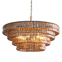 Lustre vintage français de luxe SIMIG - Luminaire suspendu rond en verre de Murano pour salon de villa, hôtel, décoration de chambre