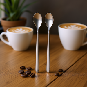 Latte Macchiato <b>Spoons</b> Set Of 2 Stainless Steel <b>Coffee</b> Tea Tools - Product Image 3