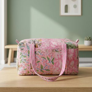 Bolsa de Viaje Acolchada de Algodón con Estampado Artesanal de Lujo, Hecha a Mano, Ligera, Duradera, Espaciosa, Perfecta para Viajar - Product Image 2