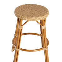 Design minimal Extérieur Bistro Terrasse Rotin Bambou Osier Comptoir Salle À Manger Tabouret Haut Chaise De Bar