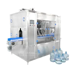 Otomatik 5 galonluk kova yüksek basınçlı fırça çamaşır makinesi 5 galonluk su şişesi dolum hattı