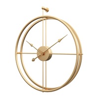Jam Dinding Sederhana Nordic Kreatif 50X57CM Jam Besi Logam Ruang Tamu Modern Minimalis Jam Dinding Modern Dropshipping