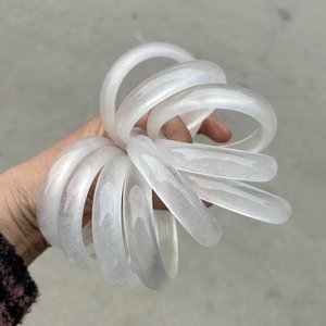 Pulsera de cuarzo blanco PFT Moonlight, pulsera redonda de jade, pulsera de jade blanco natural chino al por mayor para mujer - Product Image 5