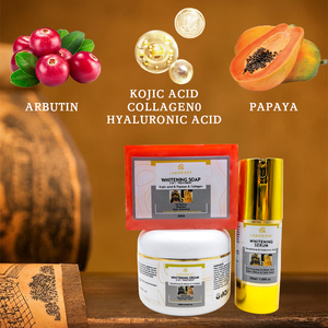 Set per la Cura della Pelle con Siero Sbiancante L-Glutathione, Sapone Esfoliante al Kojic, Crema Idratante Viso e Retinolo - Product Image 5