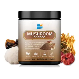 OEM/ODM/OBM Organic Instant 10 in 1 Mushroom Coffee Powder Includes Reishi Chaga Maitake Shiitake Turkey Tail Mushroom Powder