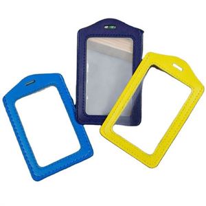 Cheap Price Vertical and Horizontal PU Leather Transparent Badge <b>Id</b> Card <b>Holder</b> - Product Image 6