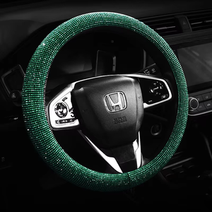 Cubierta de volante delantero de diamantes de imitación de cristal brillante accesorio Universal de coche PVC disponible varios colores para <span class=keywords><strong>Land</strong></span> <span class=keywords><strong>Cruiser</strong></span> Civic - Product Image 4