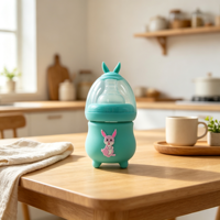 Biberon en verre exclusif pour nouveau-né 80 ml avec couvercle isolant en silicone sûr, alimentation saine pour bébé de 0 à 12 mois, échantillon gratuit