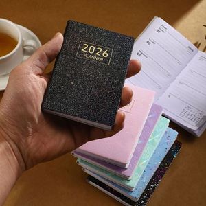 สมุดวางแผนพกพาขนาดเล็ก รุ่น 2026 A7 ลายเลเซอร์ สีสันสดใส ประกายดาว ปกหนัง - Product Image 3