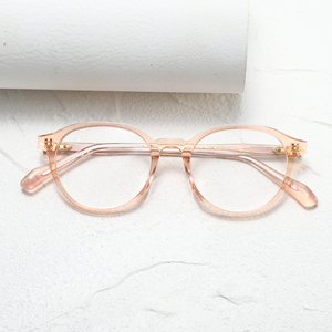 Monturas de gafas redondas de color sólido con protección UV para mujeres adultas, corrección de la visión, compatibles con rostros ovalados. - Product Image 6