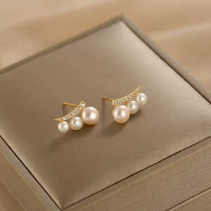 Pendientes de Perlas de Agua Dulce Naturales para Mujer WENCHI, Diseño Elegante para un Look Lujoso - Product Image 2