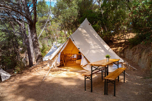 Tentes cloche <span class=keywords><strong>de</strong></span> camping pour les vacances en famille, hôtel <span class=keywords><strong>de</strong></span> camping, tente <span class=keywords><strong>de</strong></span> camping 3m 4m 5m 6m, toile <span class=keywords><strong>de</strong></span> coton imperméable pour l'extérieur, en vente - Product Image 4