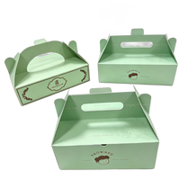 Boîte à pâtisserie avec impression couleur UV, emballage de luxe haut de gamme, logo personnalisé imprimé, boîte en carton doré, papier alimentaire avec poignée