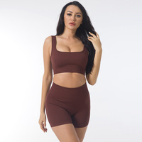 Ensemble de sport élastique personnalisé pour femmes : soutien-gorge, short, tenue de yoga légère, vêtements de fitness et d'entraînement athlétique