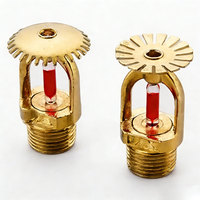 Cabezal de rociador contra incendios de aleación de cobre K80, tipo colgante vertical con bulbo de vidrio rojo, sistema de extinción automática para edificios comerciales