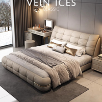 Eine neue Art von weichem Vollleder bett mit einer Deckschicht aus Rindsleder und echtem Leder, ein weich gepolstertes Hochzeits bett