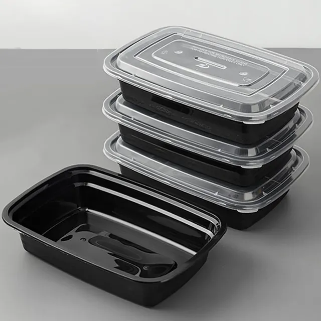 Contenitore per imballaggio alimentare monouso rettangolare da 1000ml scatola per tiffin in plastica bento box da asporto