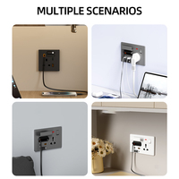 Enchufe de Pared USB Universal Retráctil Inteligente de 86 Tipo 16A UK 20W con Carga Rápida, Estándar Británico
