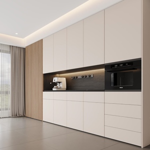 आधुनिक लक्जरी पैनल mdf लकड़ी साइडबोर्ड कैबिनेट घर रसोई लिविंग रूम होटल डाइनिंग रूम बार स्टोरेज फर्नीचर - Product Image 1