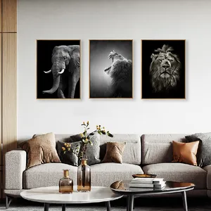 Offre Spéciale Animal impression Photo sur toile peinture murale art prêt à accrocher pour salon chambre décor esthétique