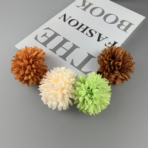Fleur artificielle en chrysanthème Ping Pong, 7 cm, bouquet de fleurs en soie, décoration de mariage, décoration de la maison, accessoires de photographie - Product Image 3