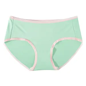 80 Lanjing modal underwear ladies mid waist seamless silk antibacterial crotch nude feel comfortable breathable briefs