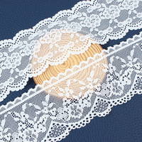 Stock 5-6.5cm Nylon Blanc Élastique De Luxe Dentelle Tissu pour Robe de Mariée À La Main DIY Crochet Dentelle Garniture