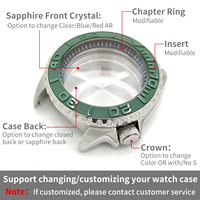 Casing Jam Tangan SKX Classic Perak Mengkilap Posisi Jam 4 untuk Mesin SKX007 009 Kaca Kristal Safir Chapter Ring Caseback Parts Mod