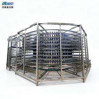 Tour de refroidissement verticale compacte à spirale, système de convoyeur à bande multicouche pour ligne de production de pain et de gâteaux en boulangerie et usine alimentaire
